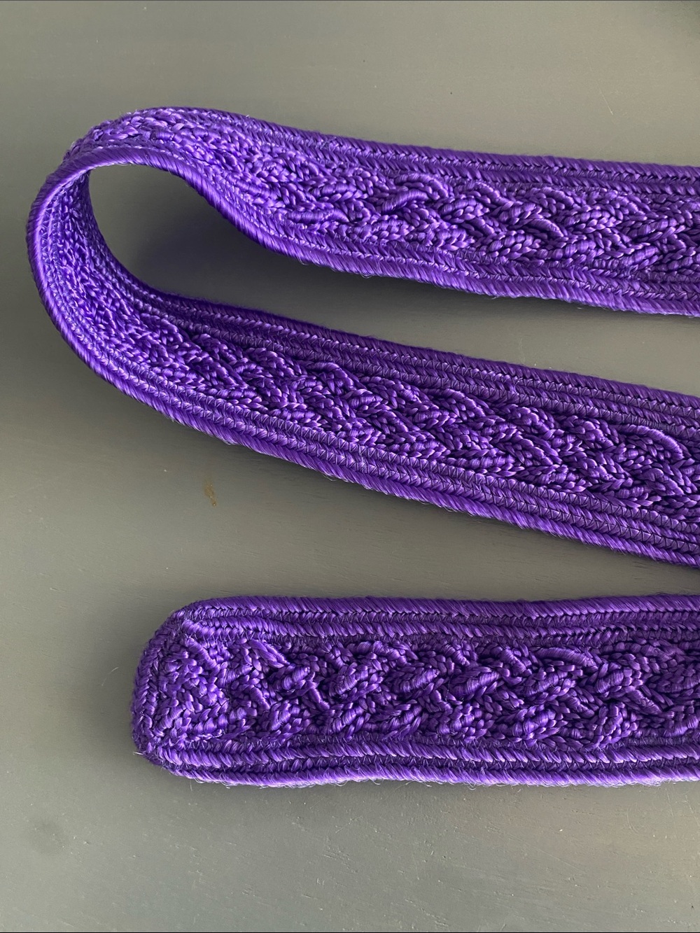 Purple Woven Belt with Covered Buckle - Picture 5 of 5